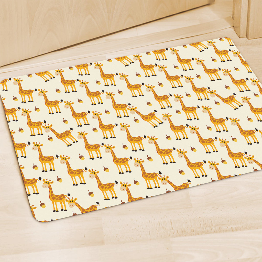 Cute Baby Giraffe Pattern Print Polyester Doormat