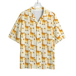 Cute Baby Giraffe Pattern Print Rayon Hawaiian Shirt