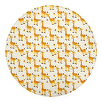 Cute Baby Giraffe Pattern Print Round Blanket