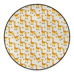 Cute Baby Giraffe Pattern Print Round Floor Mat