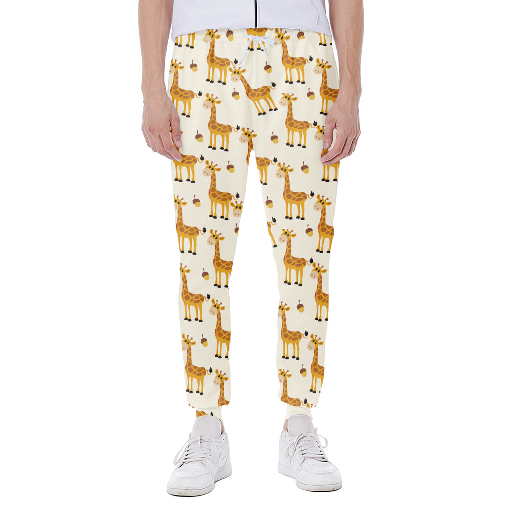 Cute Baby Giraffe Pattern Print Scuba Joggers