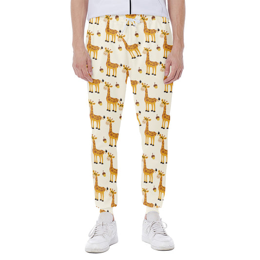 Cute Baby Giraffe Pattern Print Scuba Joggers