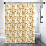 Cute Baby Giraffe Pattern Print Shower Curtain