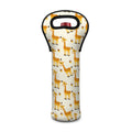 Cute Baby Giraffe Pattern Print Single Neoprene Wine Tote