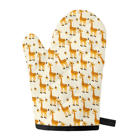 Cute Baby Giraffe Pattern Print Single Oven Mitt