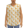 Cute Baby Giraffe Pattern Print Sleeveless Baseball Jersey