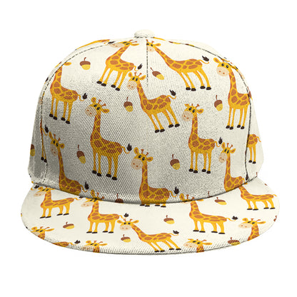 Cute Baby Giraffe Pattern Print Snapback Cap