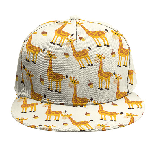 Cute Baby Giraffe Pattern Print Snapback Cap