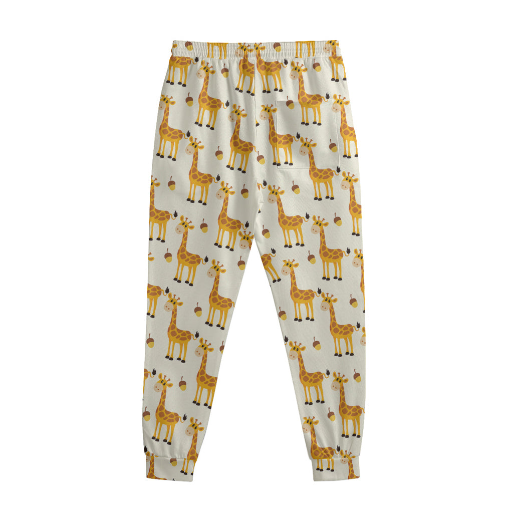 Cute Baby Giraffe Pattern Print Sweatpants