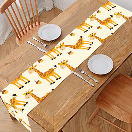 Cute Baby Giraffe Pattern Print Table Runner