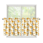 Cute Baby Giraffe Pattern Print Tier Curtains