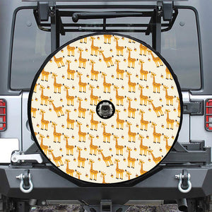 Cute Baby Giraffe Pattern Print Tire Cover With Camera Hole