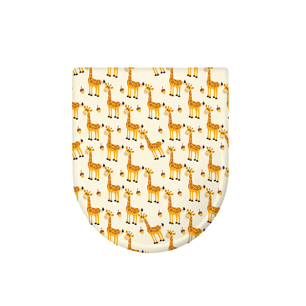 Cute Baby Giraffe Pattern Print Toilet Lid Cover