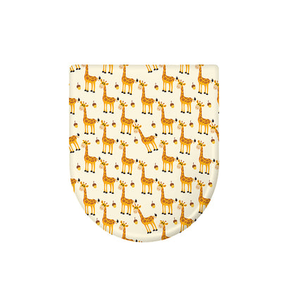 Cute Baby Giraffe Pattern Print Toilet Lid Cover
