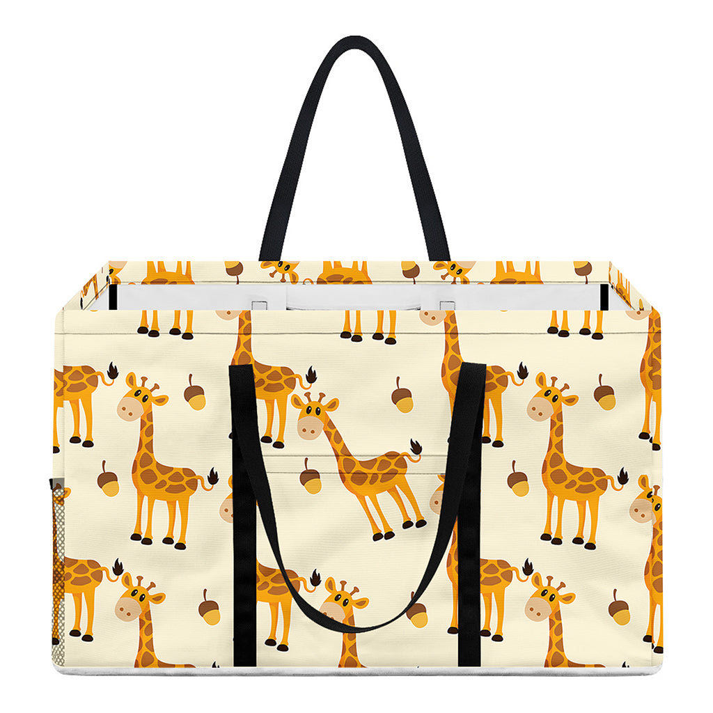 Cute Baby Giraffe Pattern Print Utility Tote Bag