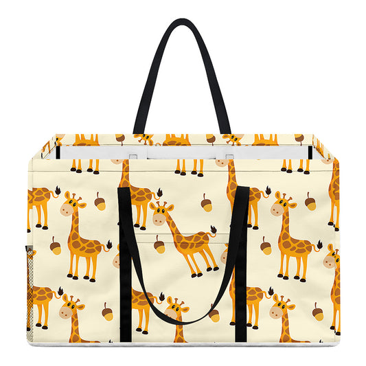 Cute Baby Giraffe Pattern Print Utility Tote Bag