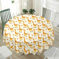 Cute Baby Giraffe Pattern Print Waterproof Round Tablecloth