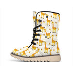 Cute Baby Giraffe Pattern Print Winter Boots