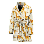 Cute Baby Giraffe Pattern Print Women's Bathrobe