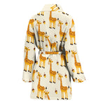 Cute Baby Giraffe Pattern Print Women's Bathrobe