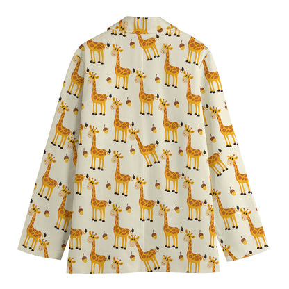 Cute Baby Giraffe Pattern Print Women's Blazer