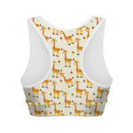 Cute Baby Giraffe Pattern Print Women's Sports Bra