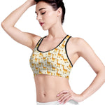 Cute Baby Giraffe Pattern Print Women's Sports Bra