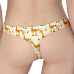 Cute Baby Giraffe Pattern Print Women's Thong