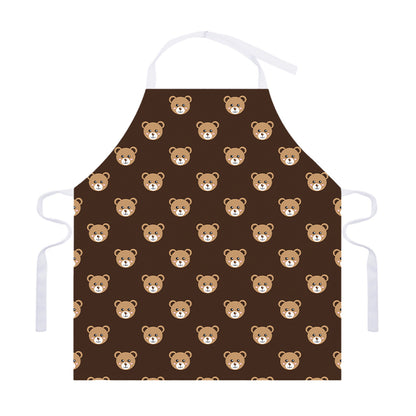 Cute Baby Grizzly Bear Pattern Print Adjustable Apron