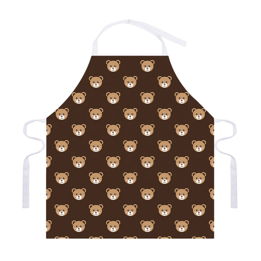 Cute Baby Grizzly Bear Pattern Print Adjustable Apron
