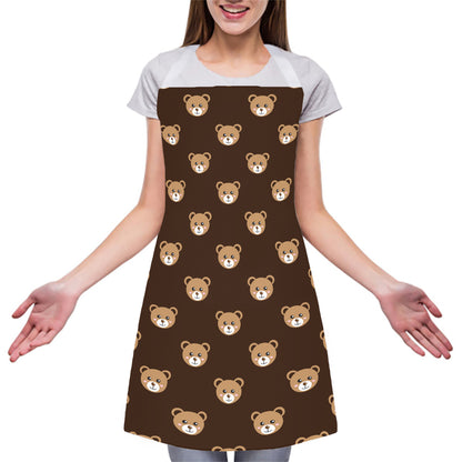Cute Baby Grizzly Bear Pattern Print Adjustable Apron