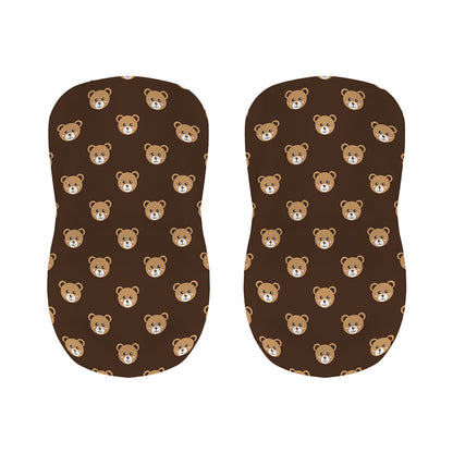 Cute Baby Grizzly Bear Pattern Print Bar Stool Covers