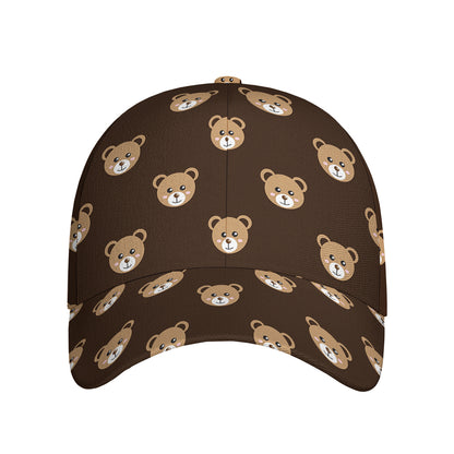 Cute Baby Grizzly Bear Pattern Print Baseball Cap