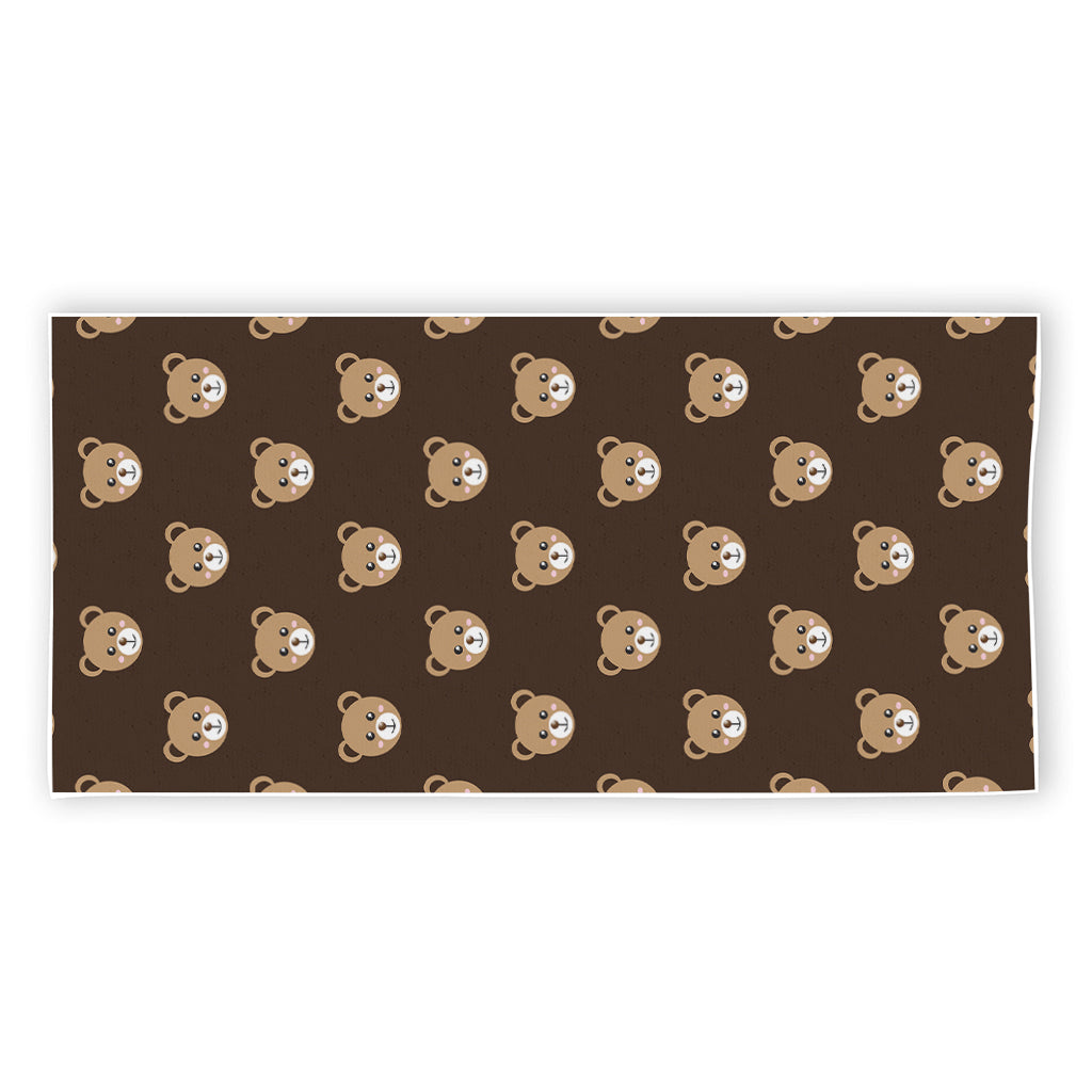 Cute Baby Grizzly Bear Pattern Print Beach Towel