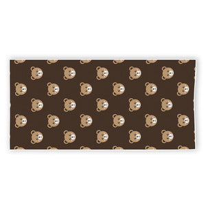 Cute Baby Grizzly Bear Pattern Print Beach Towel