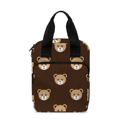 Cute Baby Grizzly Bear Pattern Print Bible Tote Bag