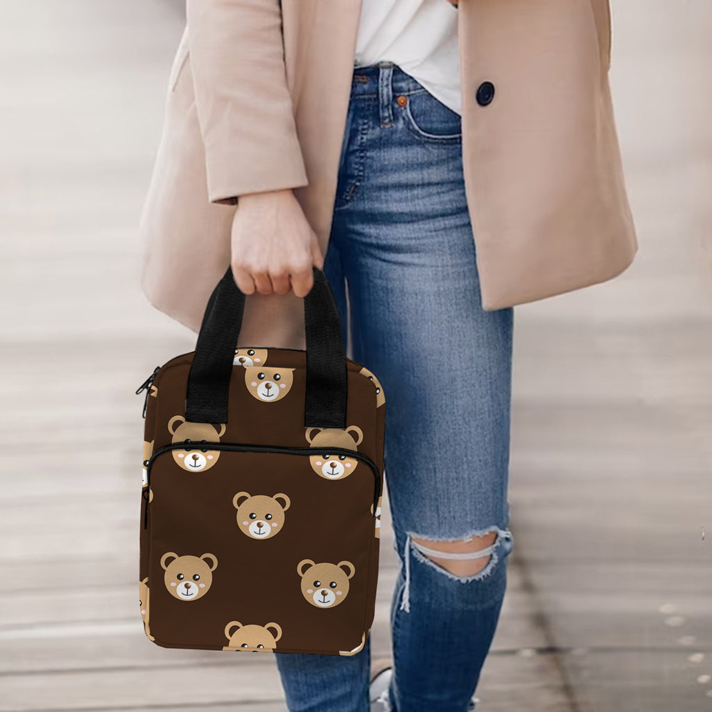 Cute Baby Grizzly Bear Pattern Print Bible Tote Bag