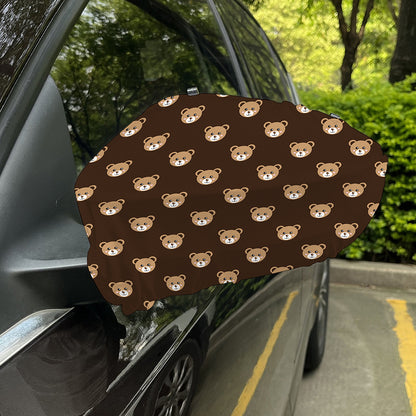 Cute Baby Grizzly Bear Pattern Print Car Side Mirror Covers