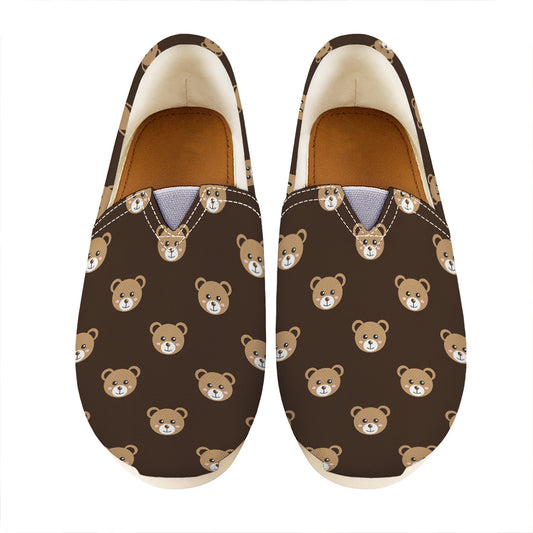 Cute Baby Grizzly Bear Pattern Print Casual Shoes