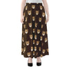 Cute Baby Grizzly Bear Pattern Print Chiffon Maxi Skirt