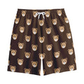 Cute Baby Grizzly Bear Pattern Print Cotton Shorts