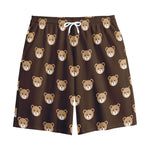 Cute Baby Grizzly Bear Pattern Print Cotton Shorts