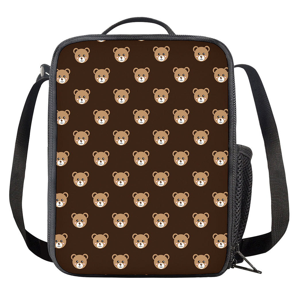 Cute Baby Grizzly Bear Pattern Print Crossbody Lunch Bag