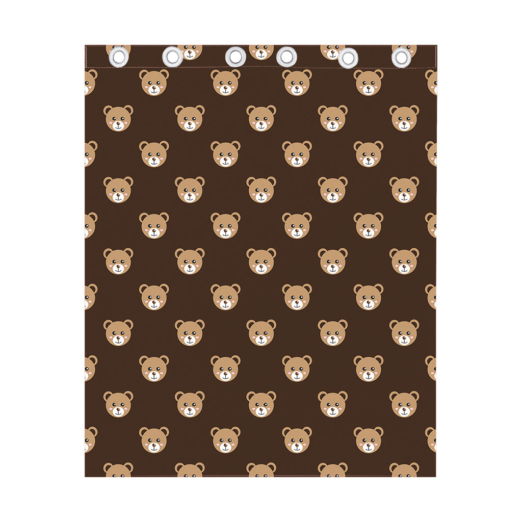 Cute Baby Grizzly Bear Pattern Print Curtain