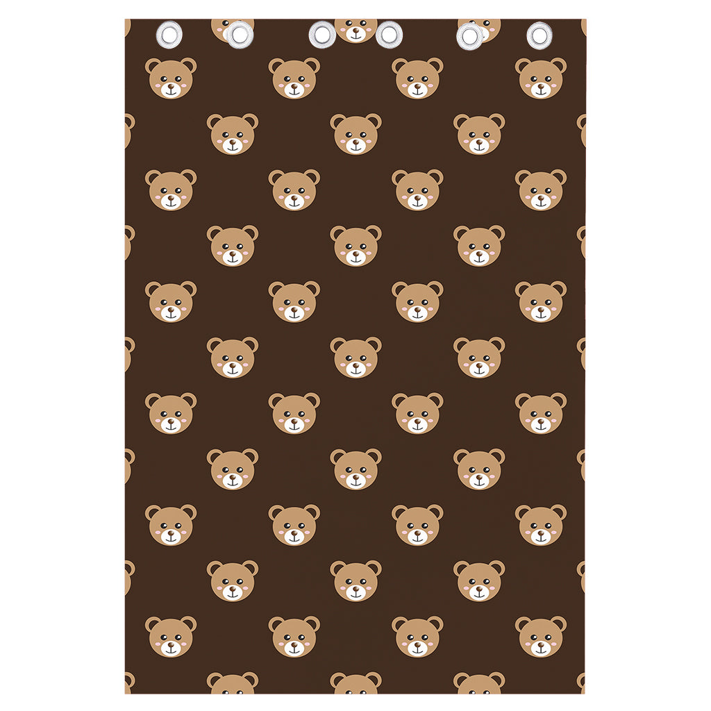 Cute Baby Grizzly Bear Pattern Print Curtain