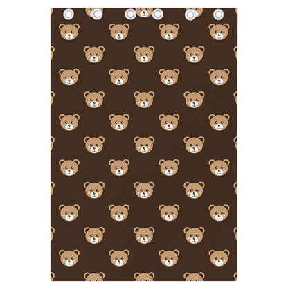 Cute Baby Grizzly Bear Pattern Print Curtain