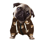 Cute Baby Grizzly Bear Pattern Print Dog Zip Up Hoodie