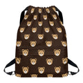 Cute Baby Grizzly Bear Pattern Print Drawstring Backpack