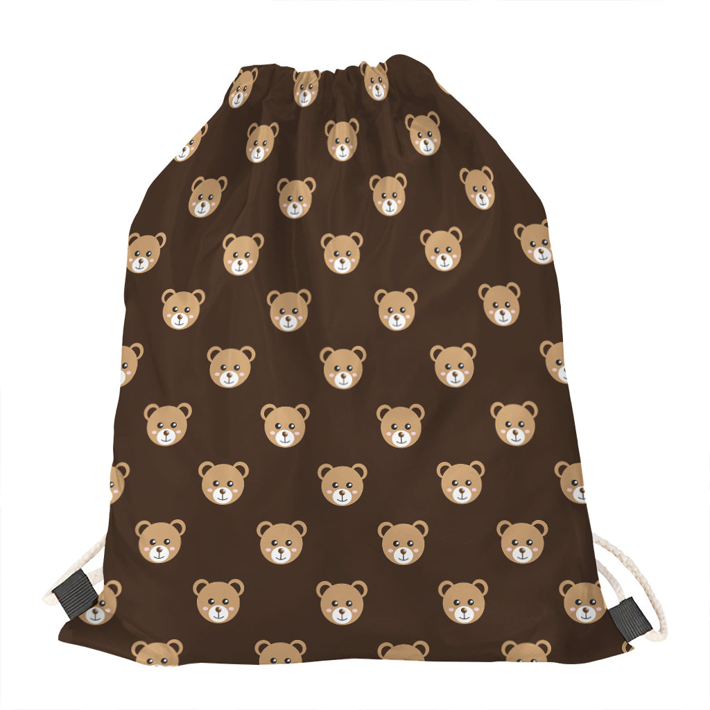 Cute Baby Grizzly Bear Pattern Print Drawstring Bag