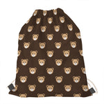 Cute Baby Grizzly Bear Pattern Print Drawstring Bag